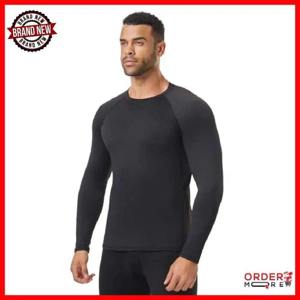 Men's Thermal Compression Base Layer Shirts Fleece Lined Long Sleeve 3 Pack